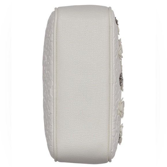 Karl Lagerfeld Paris Maybelle Crossbody Purse with Floral Pins in Winter White - Picture 3 of 12